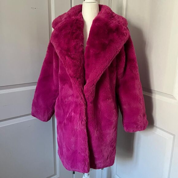 Confetti Pink Stella Faux Fur Coat from APPARIS (Size XS) NWT - Picture 1 of 9
